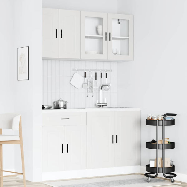 4-tlg Küchenschrank Set Weiß