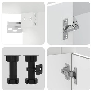 4-tlg Küchenschrank Set Weiß