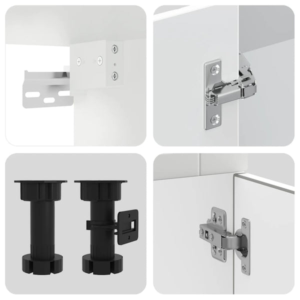4-tlg Küchenschrank Set Weiß