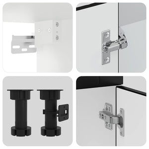 4-tlg Küchenschrank Set Schwarz