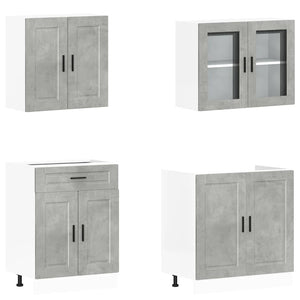 4-teiliges Küchenschrank-Set Betongrau
