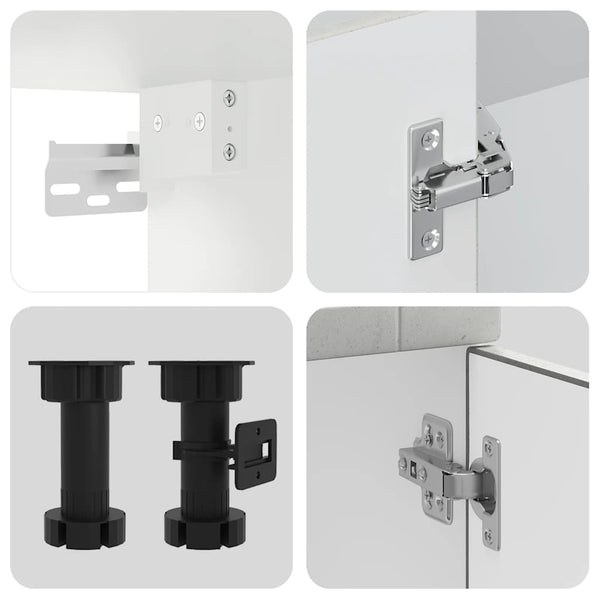4-teiliges Küchenschrank-Set Betongrau