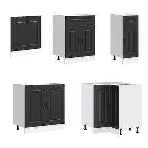 11-teiliges Küchenschrank-Set Schwarz