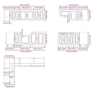 11-tlg Küchenschrank-Set Räuchereiche