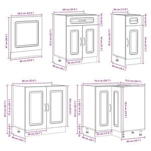 11-tlg Küchenschrank-Set Räuchereiche
