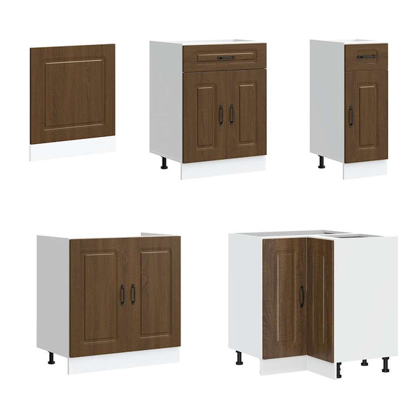 11-tlg. Küchenschrank-Set Braun Eichen-Optik