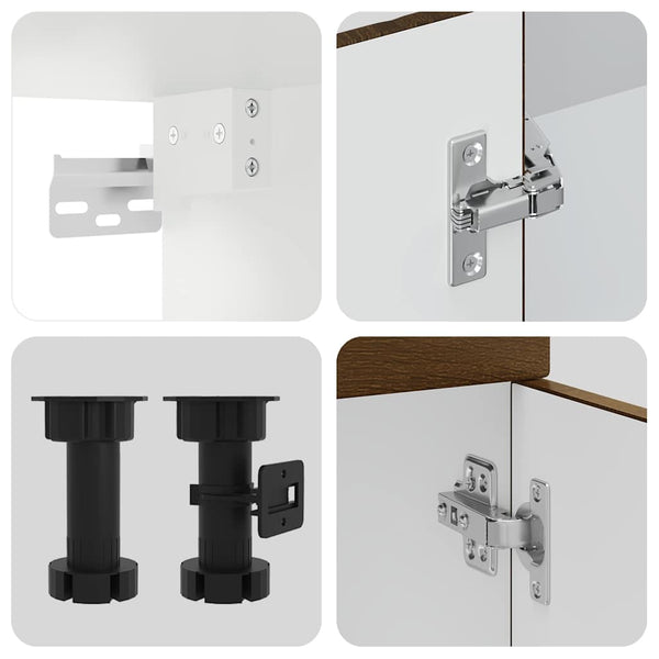 11-tlg. Küchenschrank-Set Braun Eichen-Optik