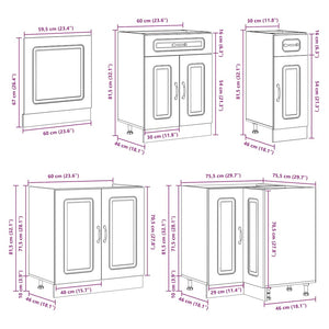 11-tlg. Küchenschrank-Set Braun Eichen-Optik