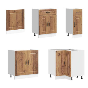 11-tlg Küchenschrank Set Altholz-Optik