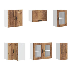 11-tlg Küchenschrank Set Altholz-Optik