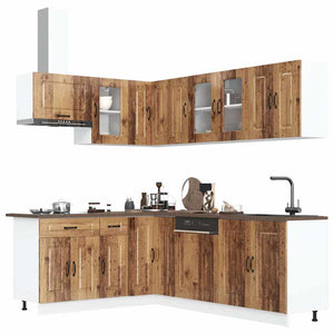 11-tlg Küchenschrank Set Altholz-Optik