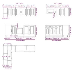 11-tlg Küchenschrank-Set Artisan-Eiche