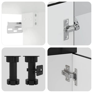 11-tlg Küchenschrank Set Schwarz