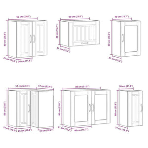 11-tlg Küchenschrank Set Schwarz