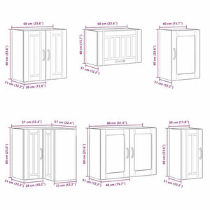 11-tlg. Küchenschrank-Set Hochglanz Weiß