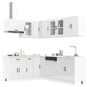 11-tlg. Küchenschrank-Set Hochglanz Weiß