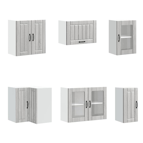 11-tlg. Küchenschrank-Set Grau Sonoma