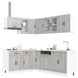 11-tlg. Küchenschrank-Set Grau Sonoma