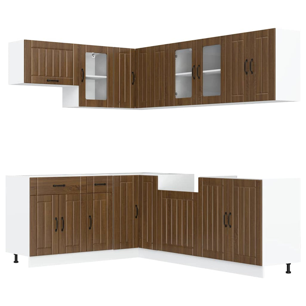 11-teiliges Küchenschrank-Set Lucca Eiche Braun