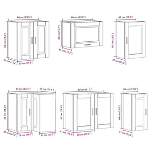 vidaXL Ensemble de meubles de cuisine Porto 11 pcs Noir Bois d'ingénierie