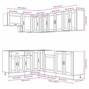11-tlg. Küchenschrank-Set Sonoma-Eiche