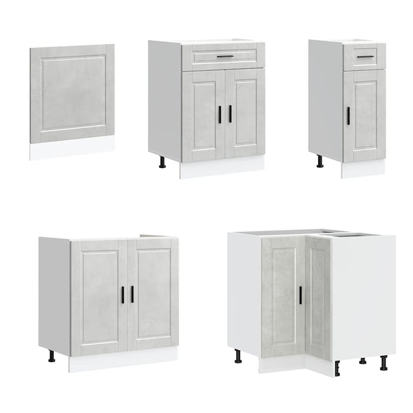 vidaXL Ensemble de meubles de cuisine 11 pcs Porto Gris béton Bois d'ingénierie