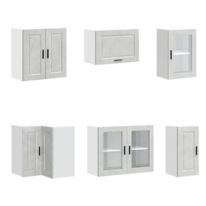 vidaXL Ensemble de meubles de cuisine 11 pcs Porto Gris béton Bois d'ingénierie