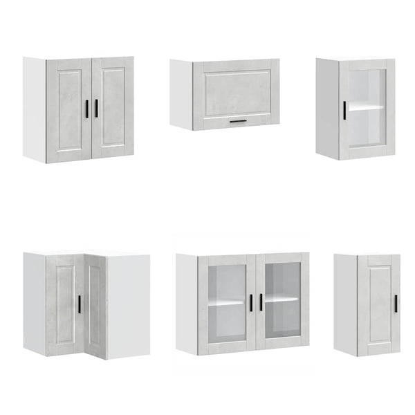 vidaXL Ensemble de meubles de cuisine 11 pcs Porto Gris béton Bois d'ingénierie