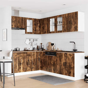 11-teiliges Küchenschrank-Set Räuchereiche