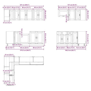 11-teiliges Küchenschrank-Set Räuchereiche