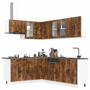 11-teiliges Küchenschrank-Set Räuchereiche