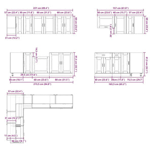 11-teiliges Küchenschrank-Set Grau Sonoma