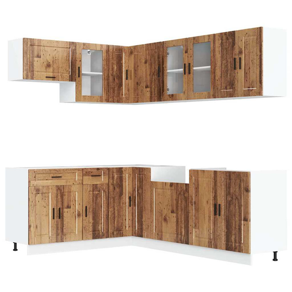 11-tlg. Küchenschrank-Set Altholz-Optik