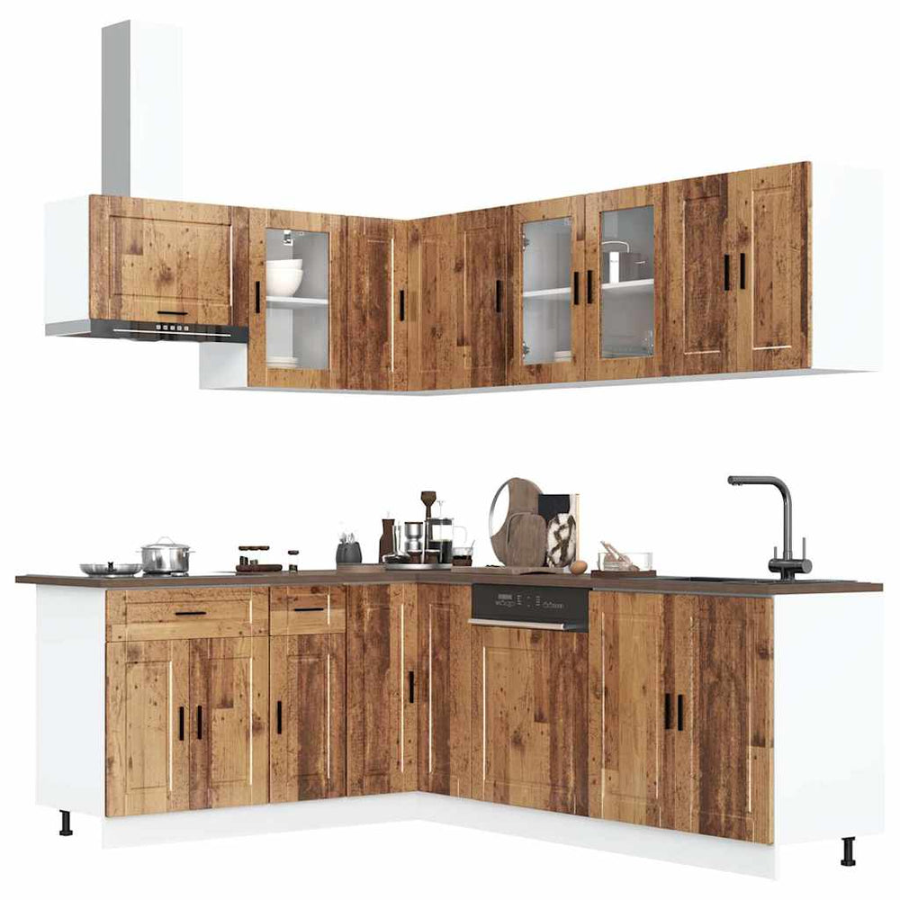 11-tlg. Küchenschrank-Set Altholz-Optik
