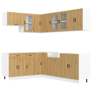 11-tlg Küchenschrank Set Artisan-Eiche