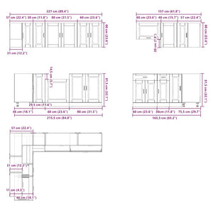 11-tlg Küchenschrank Set Artisan-Eiche