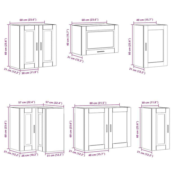 11-tlg Küchenschrank Set Artisan-Eiche