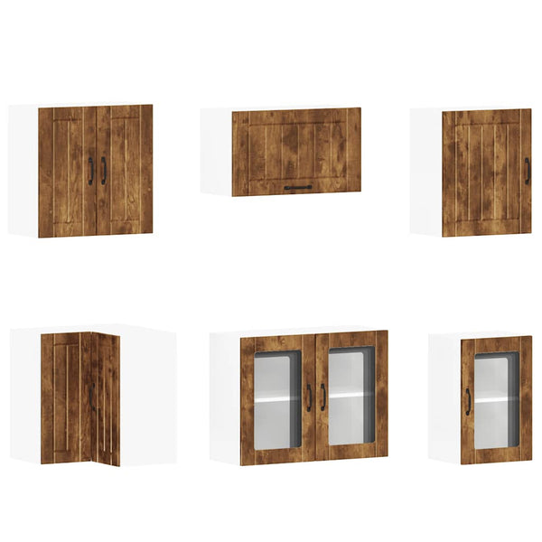 11-tlg Küchenschrank Set Räuchereiche