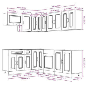 11-tlg. Küchenschrank Set Altholz-Optik