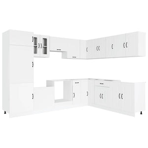 14-tlg Küchenschrank Set Weiß