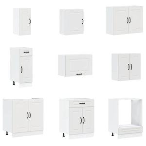 14-tlg Küchenschrank Set Weiß
