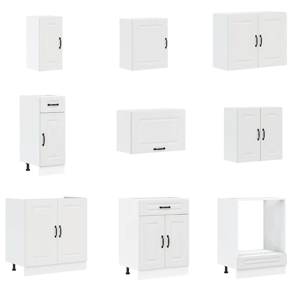14-tlg Küchenschrank Set Weiß
