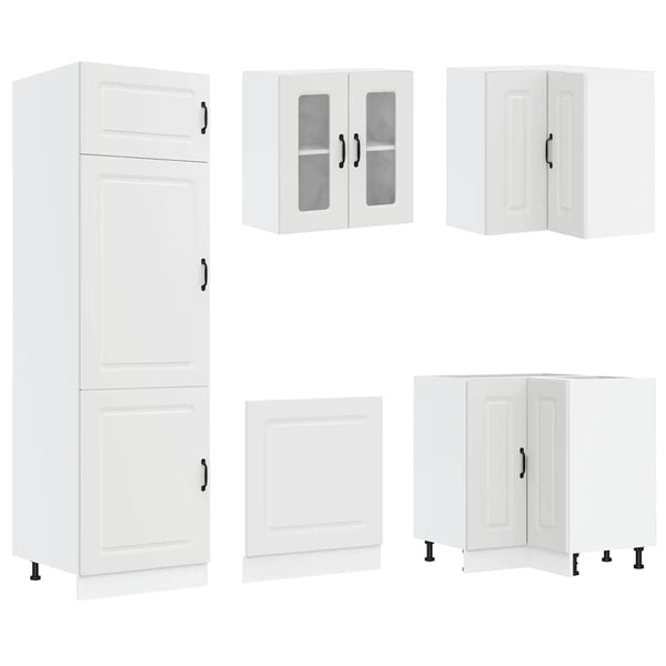 14-tlg Küchenschrank Set Weiß