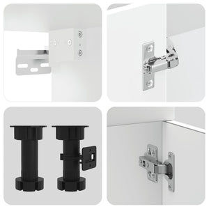 14-tlg Küchenschrank Set Weiß
