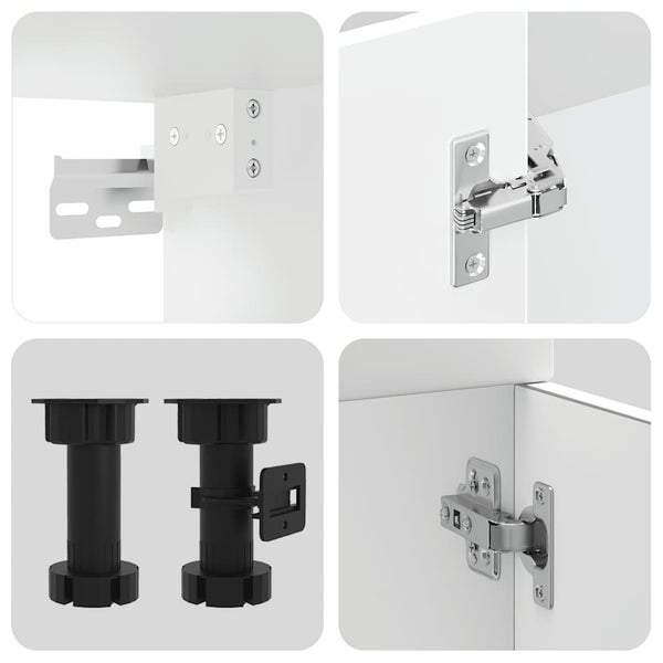 14-tlg Küchenschrank Set Weiß