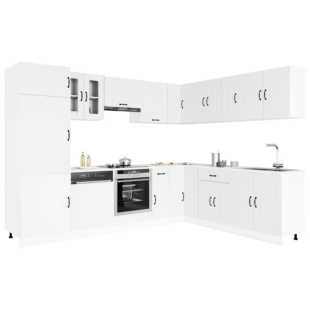 14-tlg Küchenschrank Set Weiß