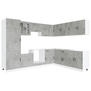 14-tlg Küchenschrank-Set Betongrau