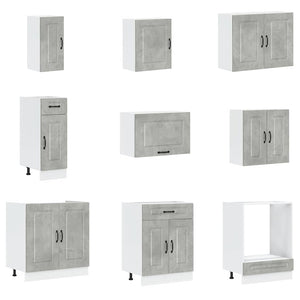 14-tlg Küchenschrank-Set Betongrau