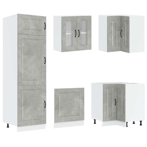14-tlg Küchenschrank-Set Betongrau