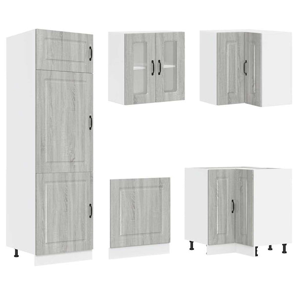 14-tlg Küchenschrank Set Grau Sonoma